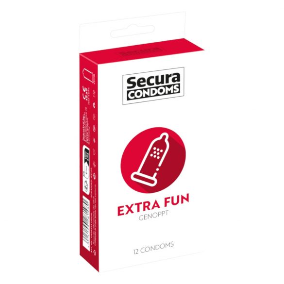 Secura Extra Fun - Gepensterd Condooms - 53mm (12st)