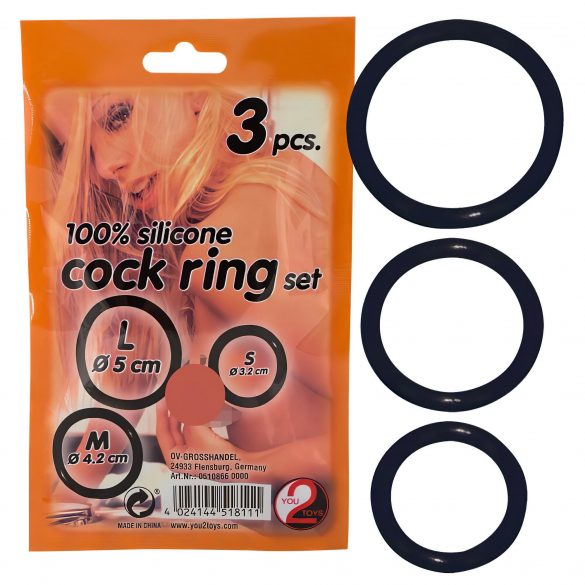 You2Toys Cock ring set - kroužky na penis (3 dílná sada)