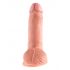 King Cock dildo s varlaty (18 cm) - přírodní barva