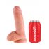 King Cock dildo s varlaty (18 cm) - přírodní barva