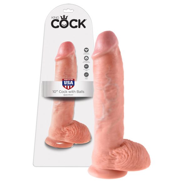 Pipedream King Cock 10 - realistické dildo (25 cm) - přírodní barva