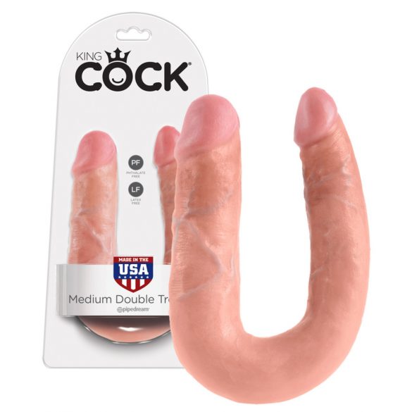 King Cock dubbele dildo (middelgroot) - natuurlijk