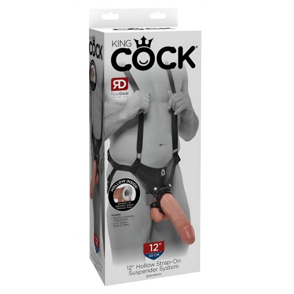 King Cock Strap-on 12 - duté, připojitelné dildo s postrojem (30 cm)