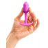 b-vibe Snug Plug 1 - Anální dildo s vnitřním závažím (55 g) - růžové