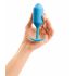 b-vibe Snug Plug 3 - anální dildo s dvojitou kuličkou (180g) - modré