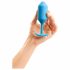 b-vibe Snug Plug 3 - anální dildo s dvojitou kuličkou (180g) - modré