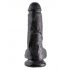 Králický Kohout 8 varlat dildo (20 cm) - černá