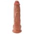 Gode réaliste 'King Cock' 25 cm avec testicules - brun