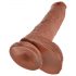 Gode réaliste 'King Cock' 25 cm avec testicules - brun