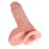 King Cock 8 dildo avec testicules (20 cm) - couleur naturelle