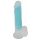 You2Toys Glow in the Dark - zuignap, testikel lichtgevende dildo (blauw)