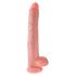 King Cock 14 grote dildo met ballen (35 cm) - naturel