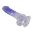 Crystal Clear - dildo se varlatem a přísavkou - 19,5 cm (průsvitné-fialové)