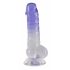 Crystal Clear - dildo se varlatem a přísavkou - 19,5 cm (průsvitné-fialové)