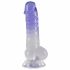 Crystal Clear - Gode à ventouse avec testicules - 19,5 cm (transparent-violet)