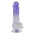 Crystal Clear - dildo se varlatem a přísavkou - 19,5 cm (průsvitné-fialové)