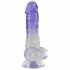 Crystal Clear - Gode à ventouse avec testicules - 19,5 cm (transparent-violet)