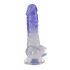 Crystal Clear - dildo se varlatem a přísavkou - 19,5 cm (průsvitné-fialové)