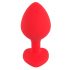 You2Toys Plug M - zwarte anaal dildo met hartvormige steen - medium (rood)