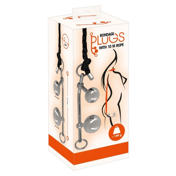 You2Toys Bondage Plugs - Boules d'expansion en métal (149g) - argent