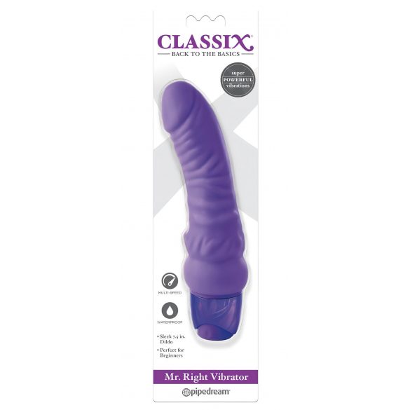 Classix Mr. Right - silikonový vibrátor na penis pro začátečníky (fialový)