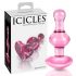 Icicles No. 75 - cœur, dildo en verre (rose)