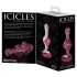 Icicles No. 75 - skleněné anální dildo ve tvaru srdce (růžové)