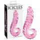 Icicles Nr. 24 - ribbelige glazen dildo (roze)