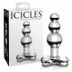 Icicles No. 47 - trojitý perlový, skleněný anální dildo (průhledný)