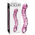 Icicles No. 55 - double-ended, G-spot dildo en verre (rose)