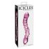 Icicles No. 55 - double-ended, G-spot dildo en verre (rose)