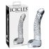 Icicles No. 61 - dildo en verre avec testicules (transparent)