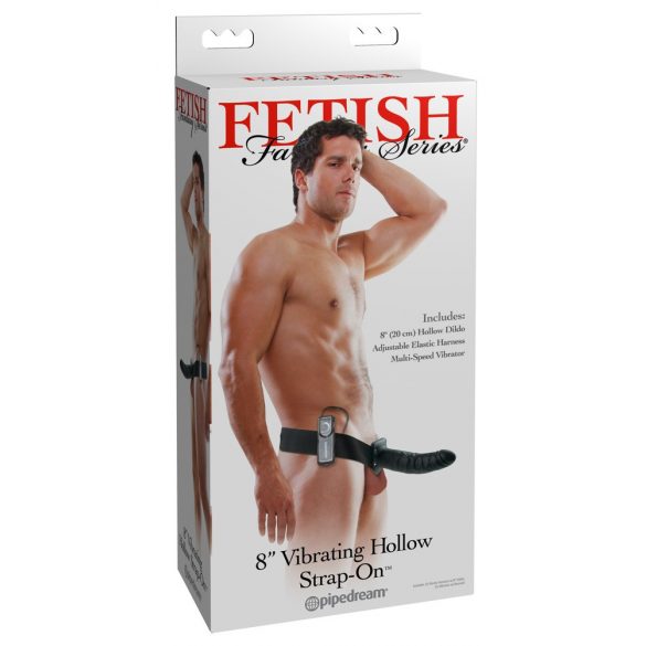 Fetish Strap-On 8 - dutý vibrátor s řemínkem (černý)