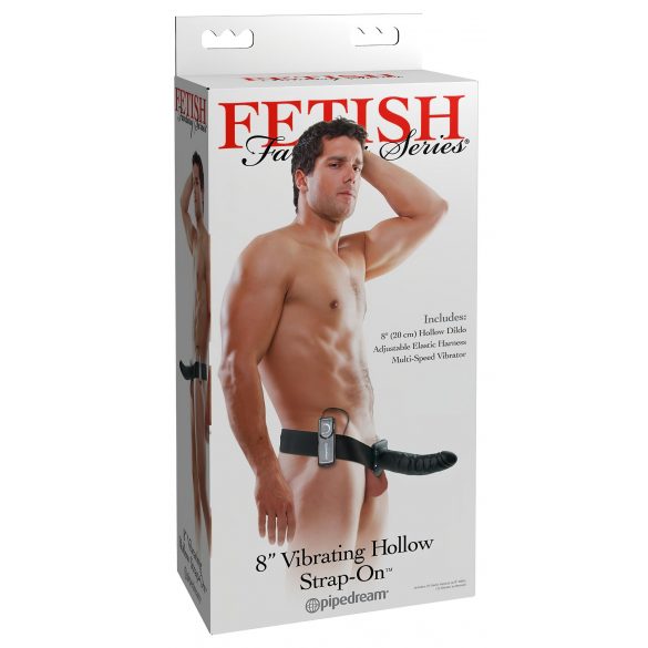 Fetish Strap-On 8 - dutý vibrátor s řemínkem (černý)