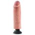 King Cock 10 - ohebné dildo s polštářky (25 cm) - přírodní