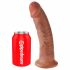 King Cock 9 - přísavkový realistický dildo (23 cm) - tmavě přírodní