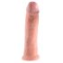 King Cock 10 - velké dildo se varlaty s přísavkou (25cm) - přírodní