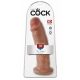 King Cock 10 - velký přísavkový dildo (25 cm) - tmavá přírodní