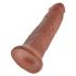 King Cock 10 - velké dildo se varlaty s přísavkou (25cm) - tmavě přírodní