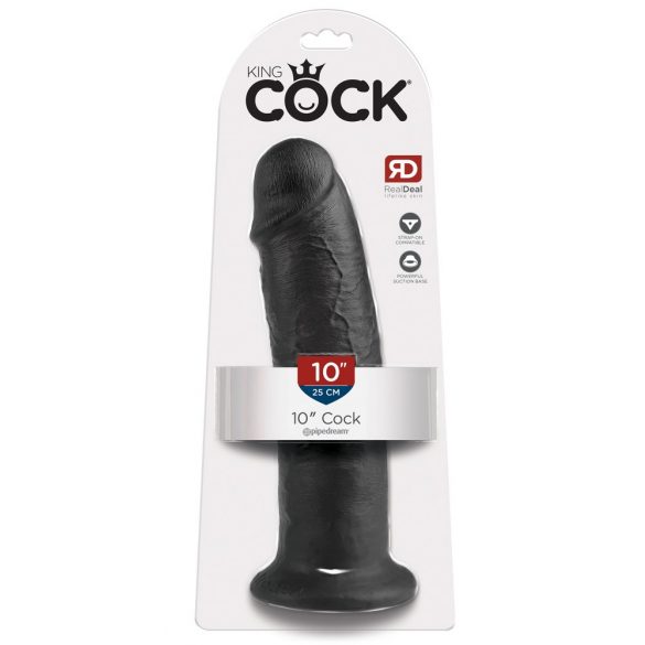 King Cock 25cm Zwarte Dildo met Zuignap