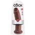 King Cock 10 - velké dildo se varlaty s přísavkou (25cm) - hnědé