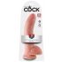 King Cock 9 - velké připínací, testikulární dildo (23 cm) - přírodní