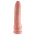 King Cock 9 - velké připínací, testikulární dildo (23 cm) - přírodní