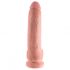 King Cock 9 - velké připínací, testikulární dildo (23 cm) - přírodní