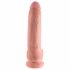 King Cock 9 - velký dildo s přísavkou a varlaty (23 cm) - přírodní