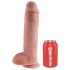 Královský Kok 11 - přísavkový, varlatový dildo (28 cm) - přírodní