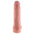 Královský Kok 11 - přísavkový, varlatový dildo (28 cm) - přírodní