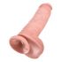 King Cock 11 - grand gode ventouse avec testicules (28 cm) - naturel