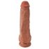 Král Cock 11 - přísavkový dildo s varlaty (28 cm) - tmavě přírodní