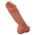 King Cock 11 - grand gode ventouse avec testicules (28cm) - naturel foncé